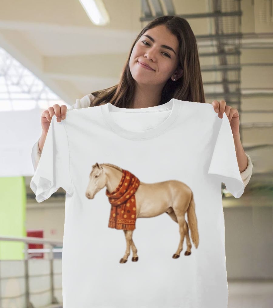 Did Someone Say Pumpkin Spice Latte Palomino Horse Autumn Leaf Scarf T-Shirt