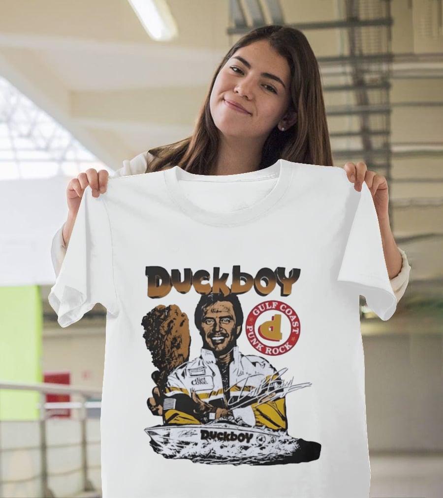 Duckboy Gulf Coast Punk Rock Diet Coke Racing Boat Signature T-Shirt