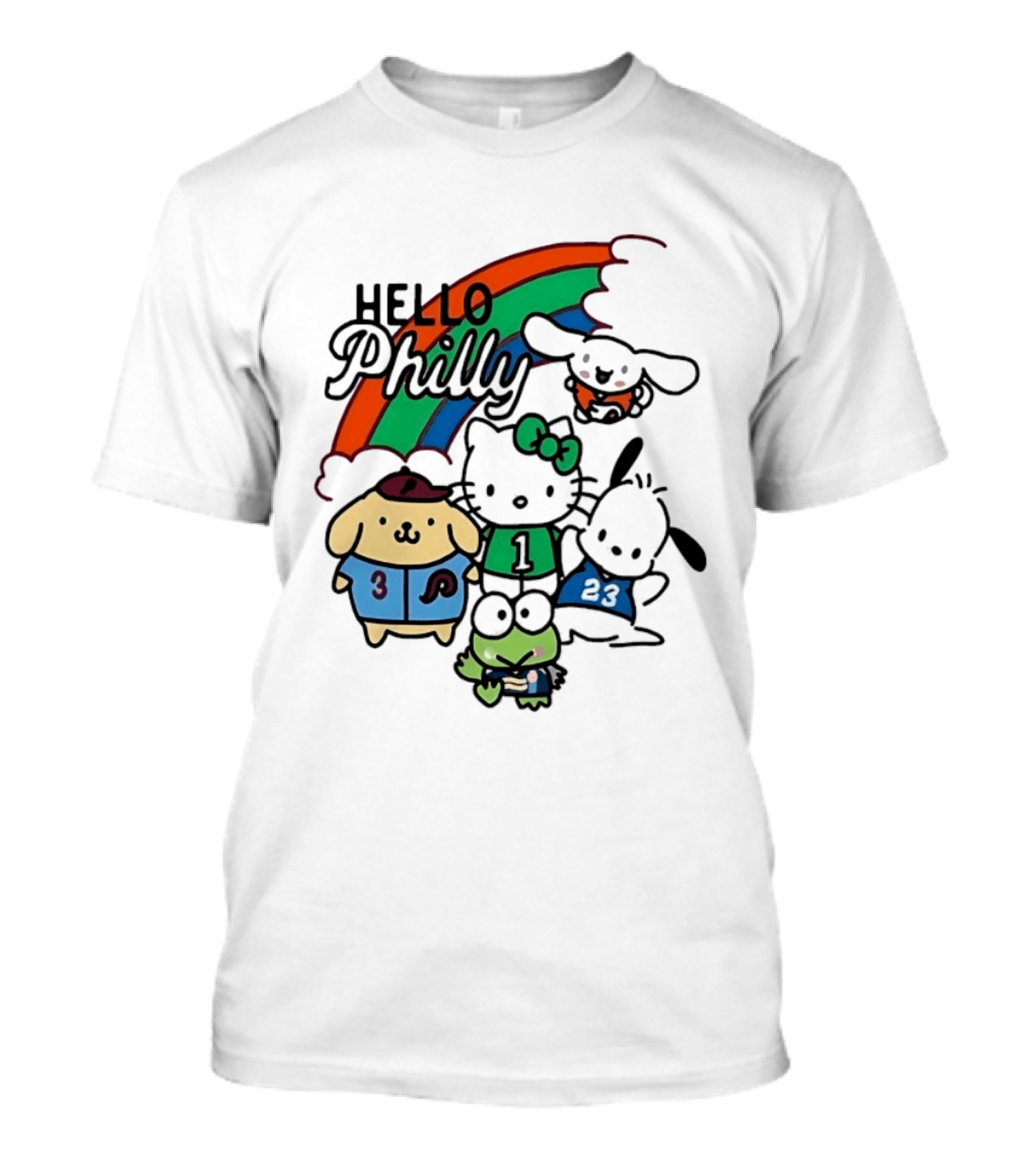 Hello Philly Sanrio Characters Rainbow Sports Team T-Shirt