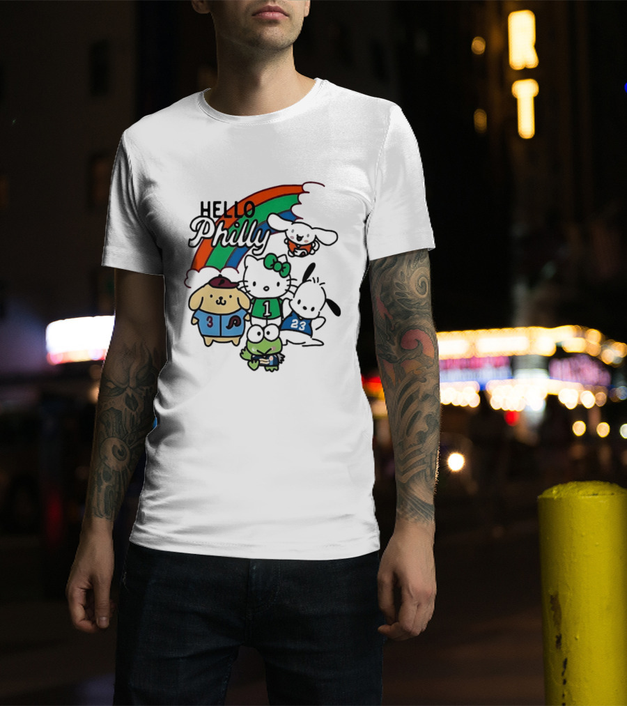 Hello Philly Sanrio Characters Rainbow Sports Team T-Shirt