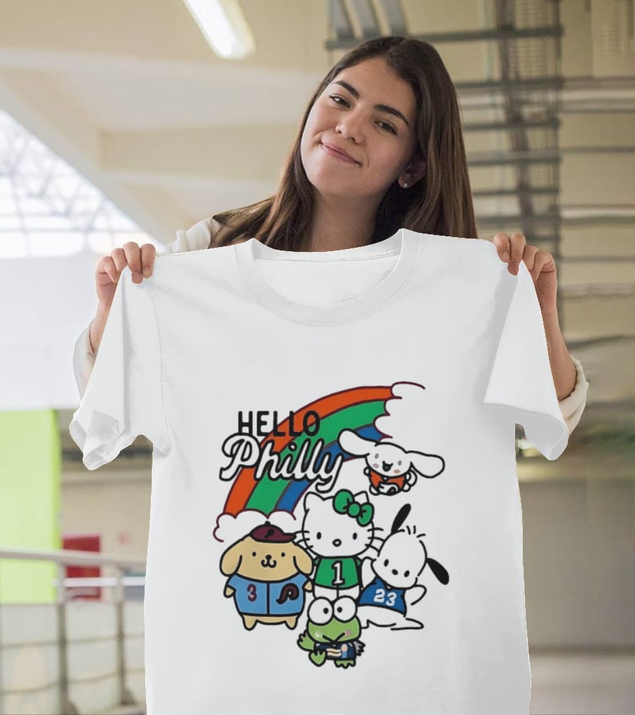 Hello Philly Sanrio Characters Rainbow Sports Team T-Shirt