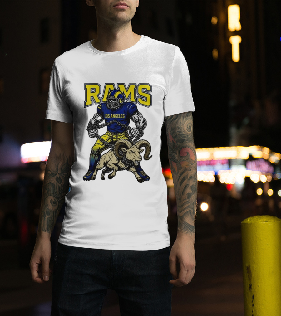 Los Angeles Rams Chain Wielding Mascot Power T-Shirt