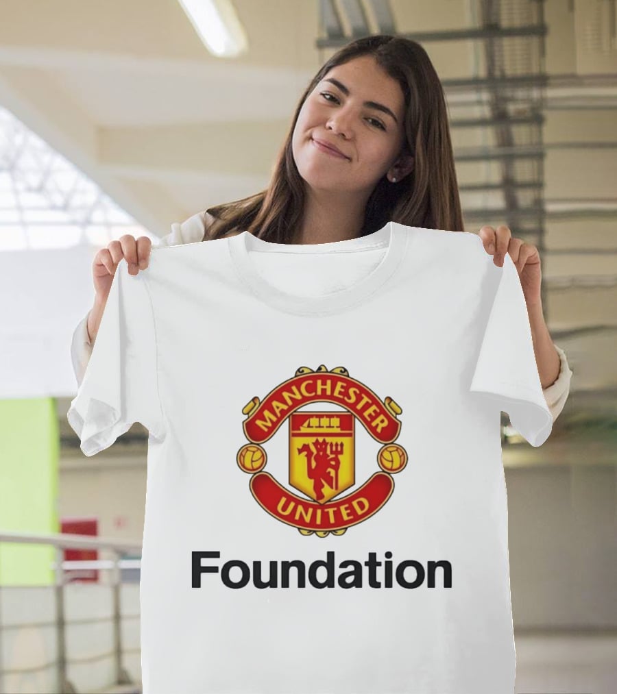 Manchester United Foundation Logo Man Utd Charity Football Initiative T-Shirt