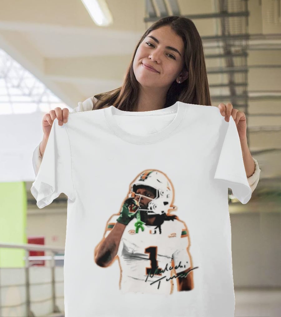Miami Hurricanes Malachi Toney Player Photo Orange Glow NCAA Acc T-Shirt
