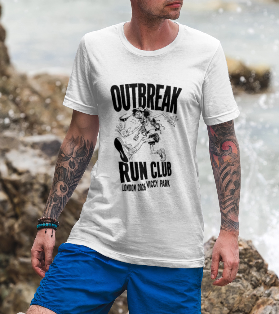 Outbreak Fest Run Club London 2026 Viccy Park Running Zombie T-Shirt