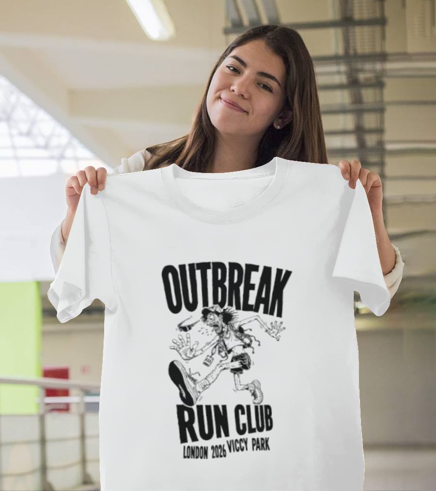 Outbreak Fest Run Club London 2026 Viccy Park Running Zombie T-Shirt