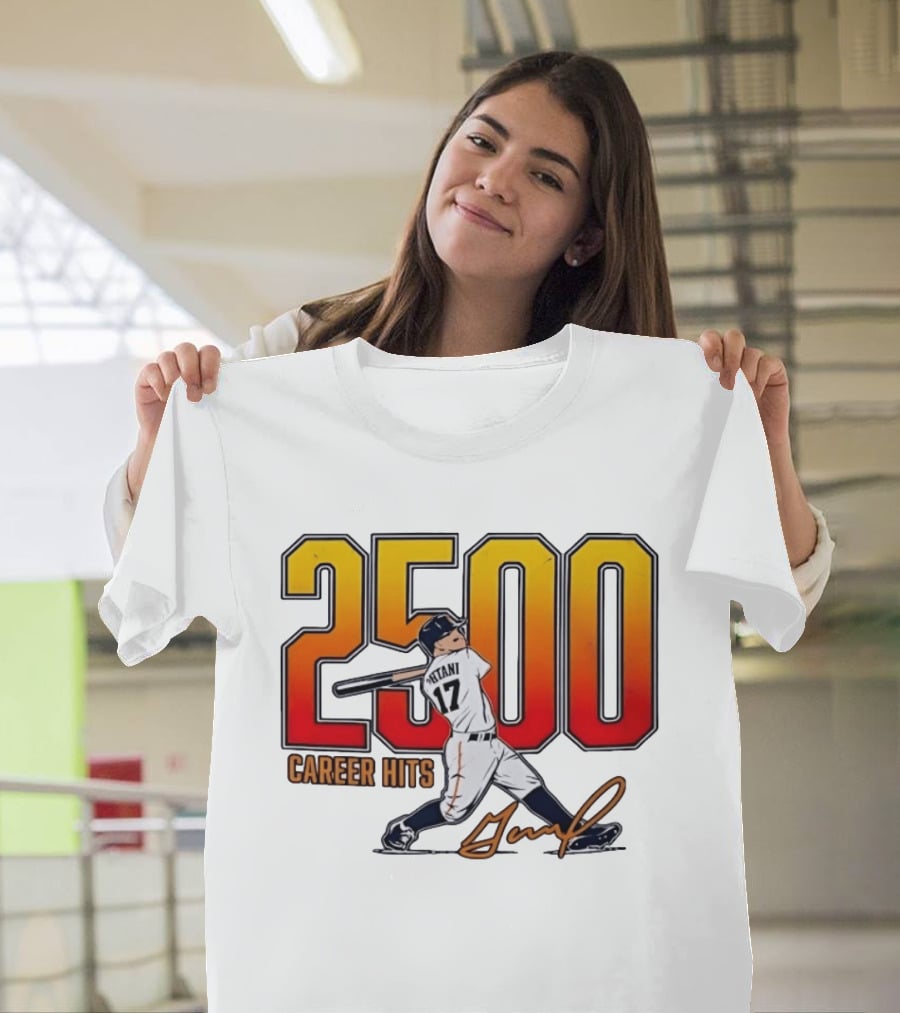 Shohei Ohtani 2500 Career Hits 17 Baseball Player Signature T-Shirt