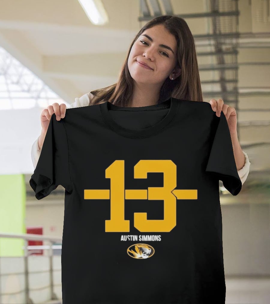 Austin Simmons 13 Missouri Tigers Number T-Shirt