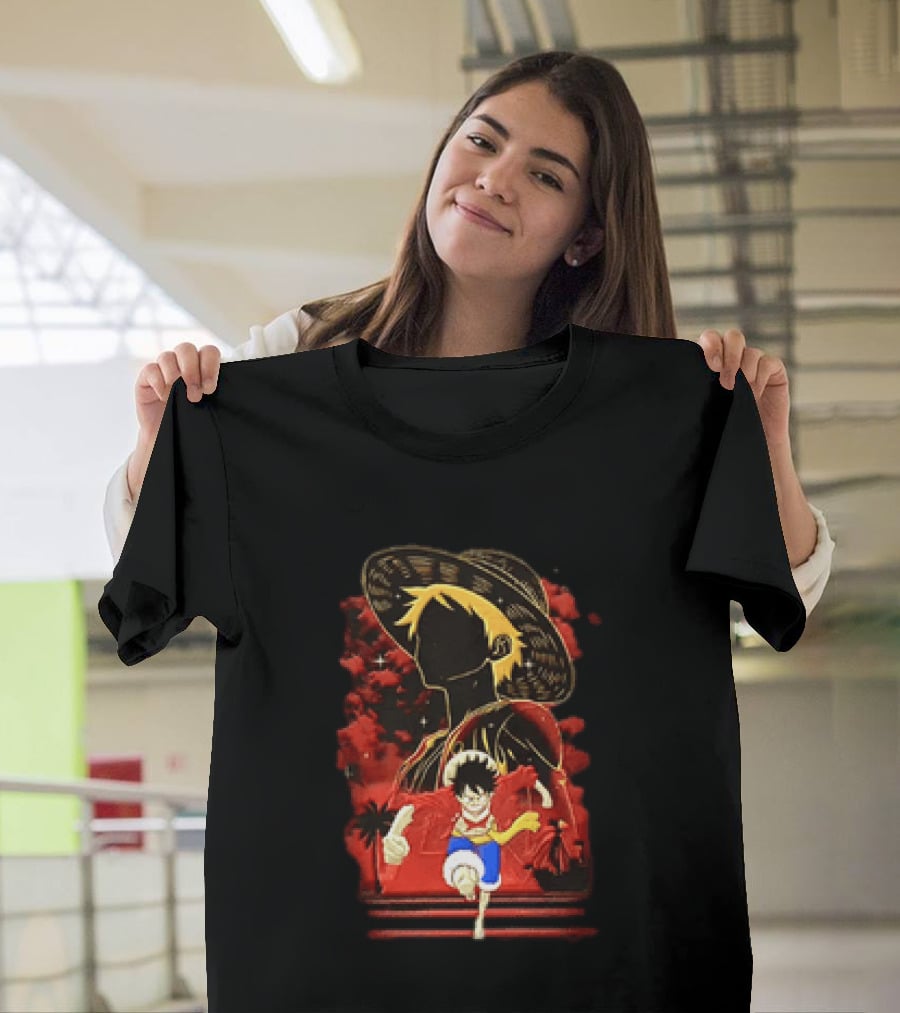 Monkey D Luffy Adventure Icon One Piece Anime Running Figure T-Shirt