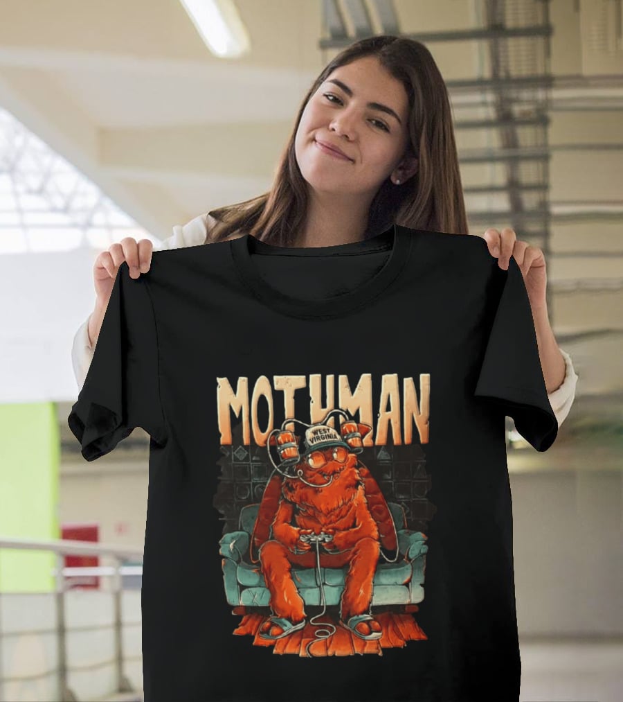 Mothman West Virginia Gaming Cryptid Legend On Couch T-Shirt
