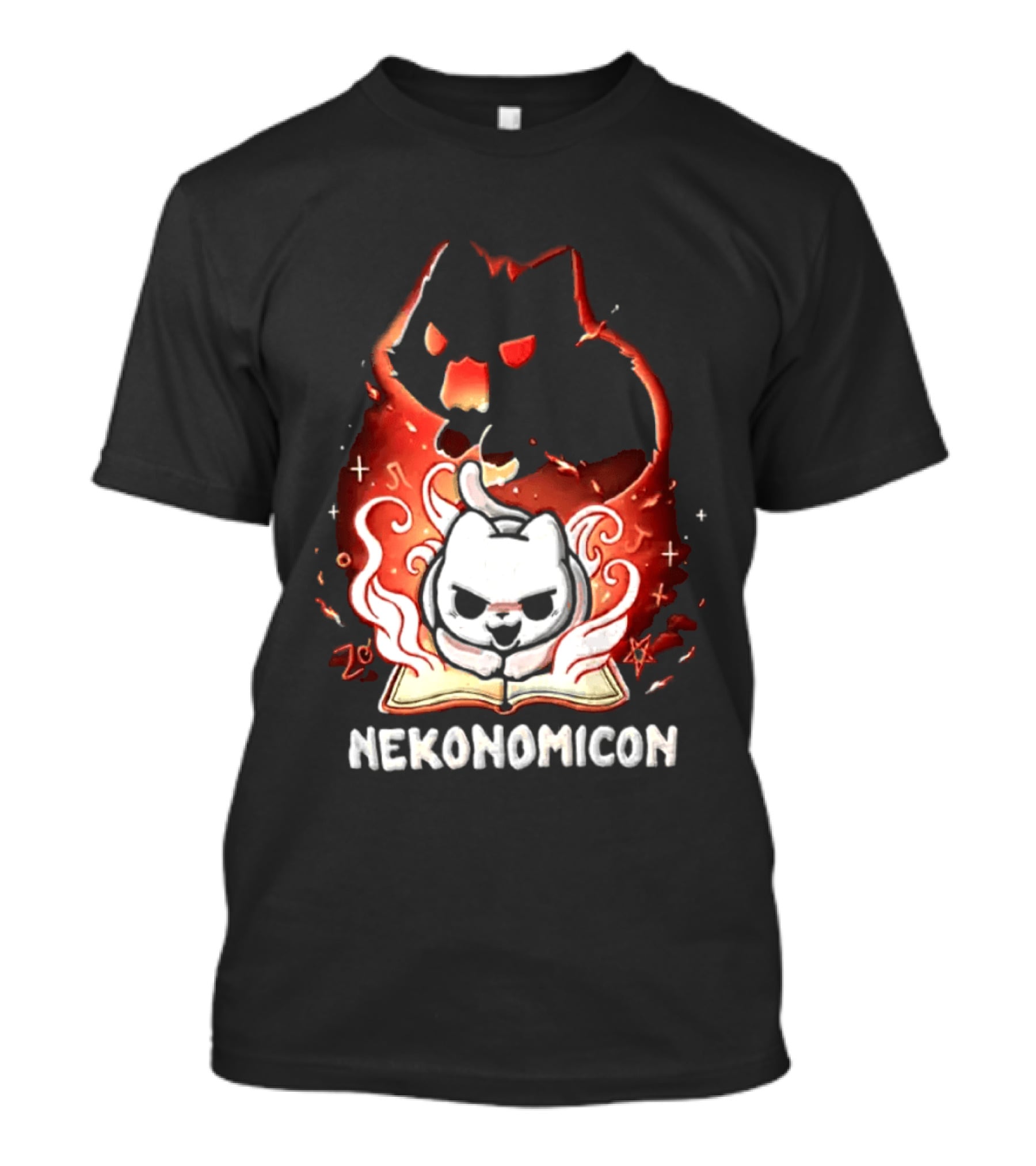 Nekonomicon Cat Summoning Dark Spirit Horror Occult Magic Spell Book T-Shirt
