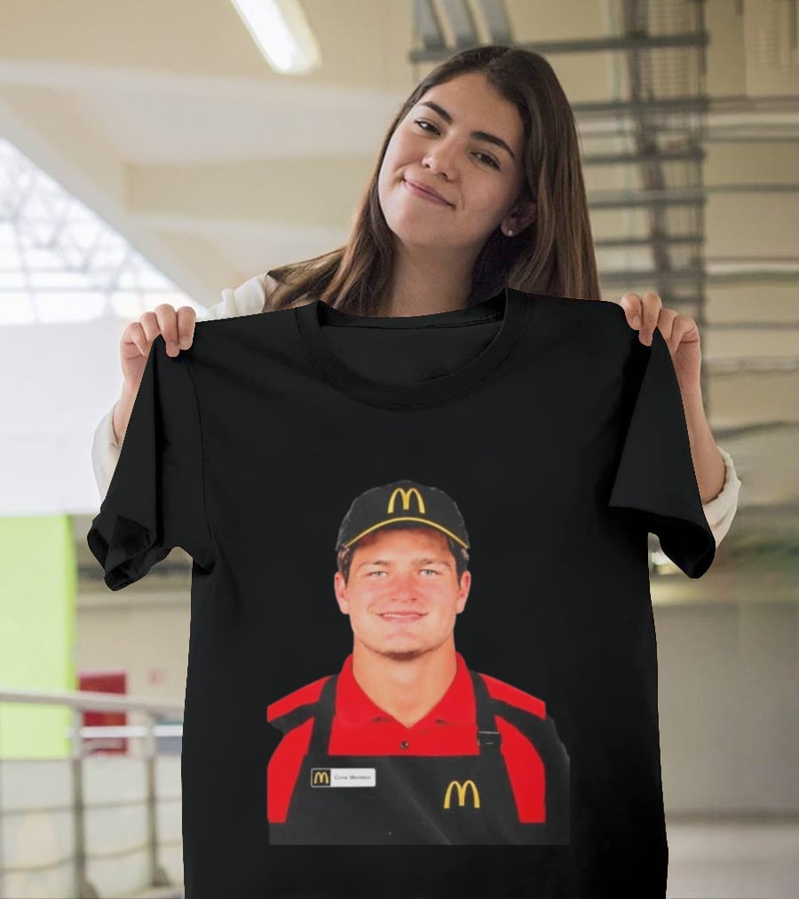Drake Maye McDonald's Crew Member Uniform New England Patriots T-Shirt