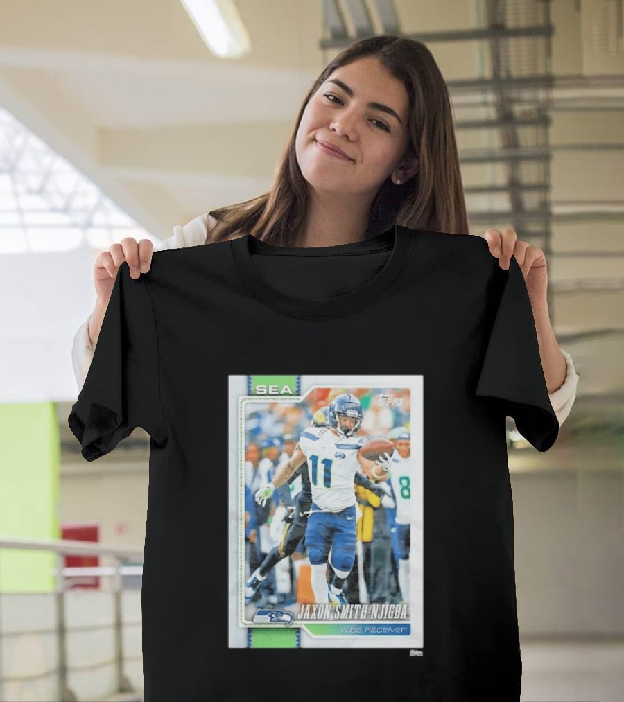 SEA Seahawks Jaxon Smith Njigba Topps Wide Receiver Trading Card T-Shirt