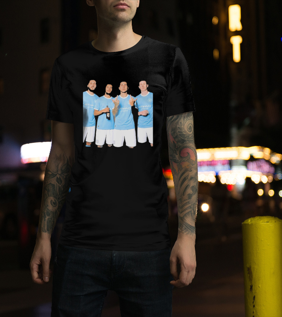Manchester City Etihad Airways Kit Players Bottle Pose T-Shirt