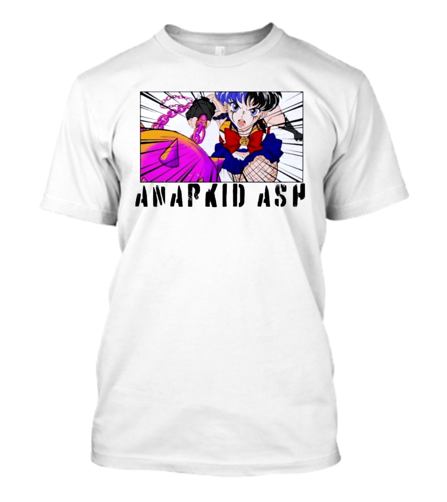 Anarkid Ash Sailor Moon Anime Punk Fighter In Action T-Shirt