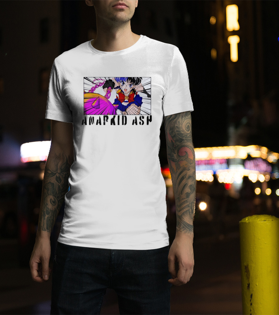 Anarkid Ash Sailor Moon Anime Punk Fighter In Action T-Shirt