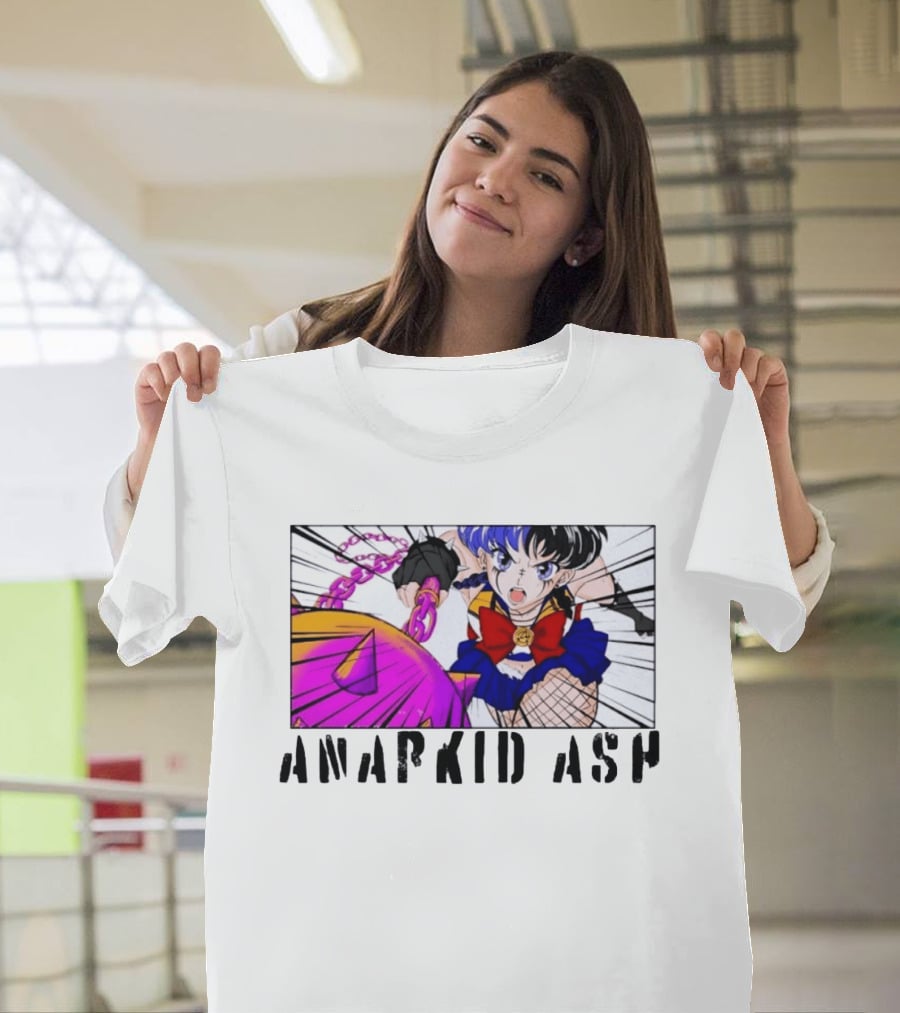 Anarkid Ash Sailor Moon Anime Punk Fighter In Action T-Shirt