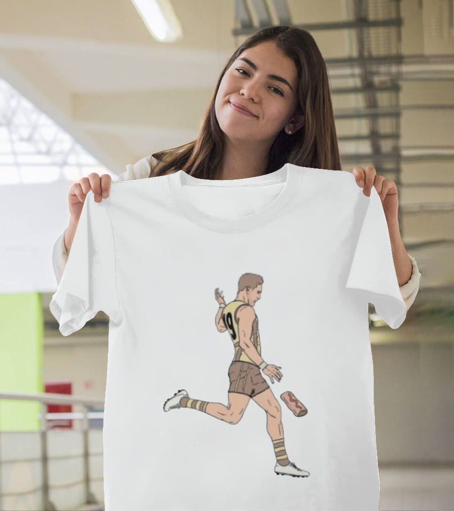 Jack Gunston Number 19 Kicking Hawthorn Hot Dog T-Shirt