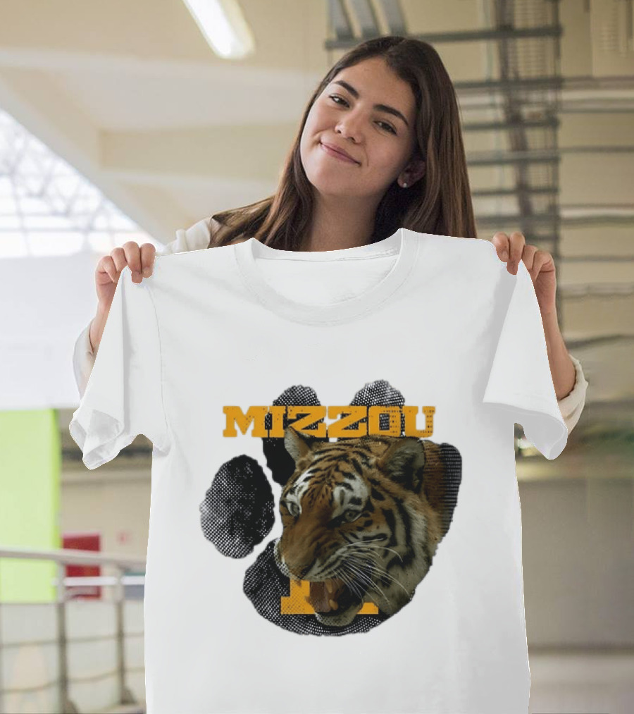 Mizzou Tigers Paw NCAA College Sports Tiger Head T-Shirt