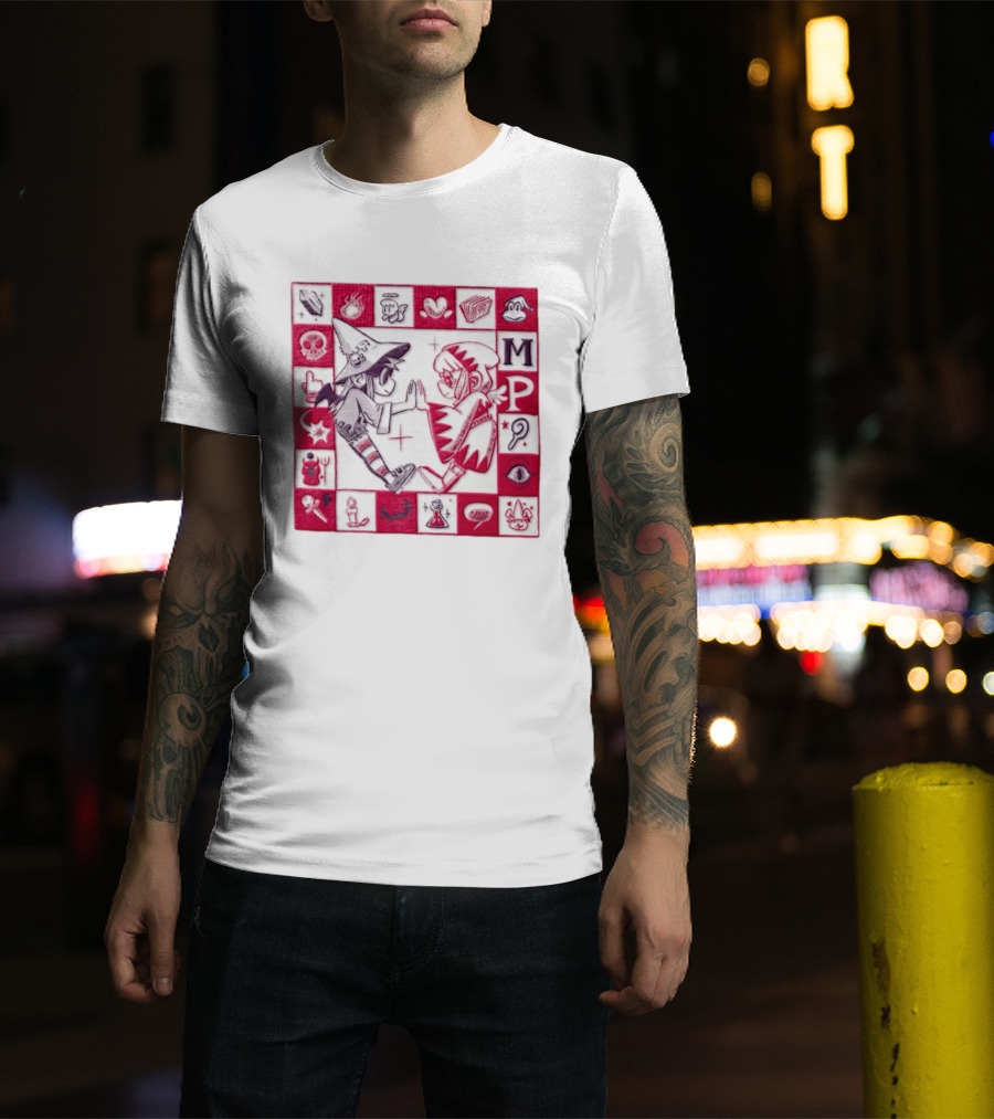 MP Witch And Angel Character Duo Board Game Square T-Shirt