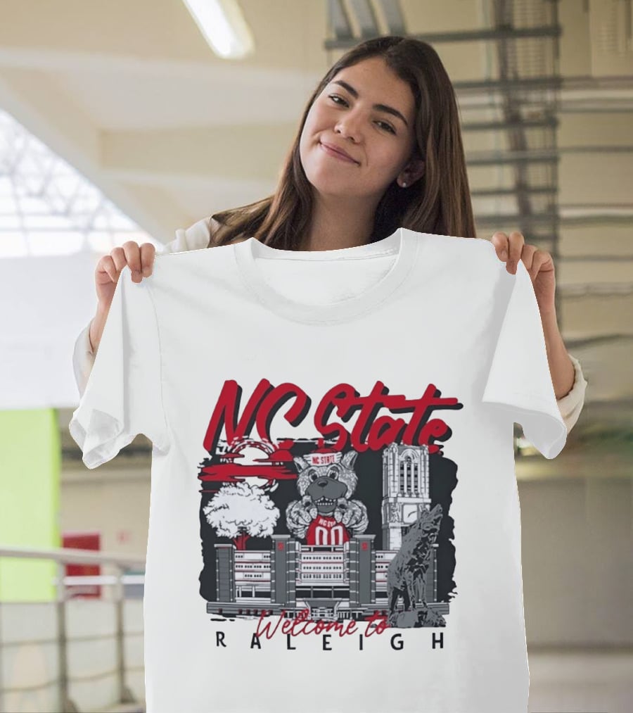 NC State Wolfpack Welcome To Raleigh Rooftop Skyline Sports Fan Gear T-Shirt