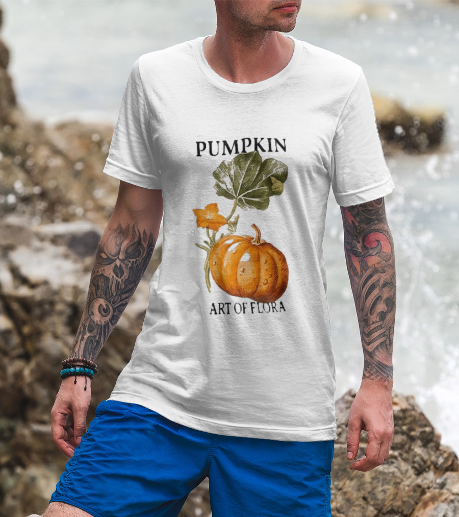 Pumpkin Art Of Flora Botanical Nature Harvest T-Shirt