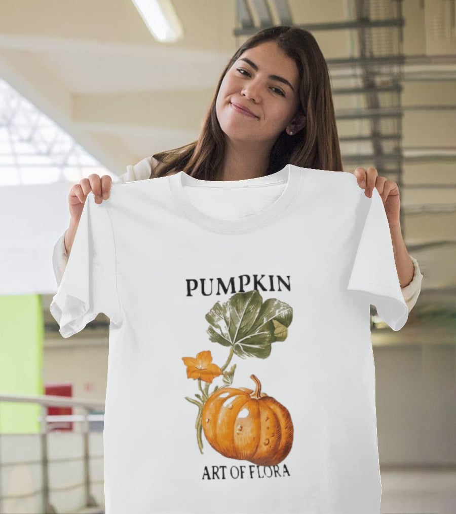 Pumpkin Art Of Flora Botanical Nature Harvest T-Shirt