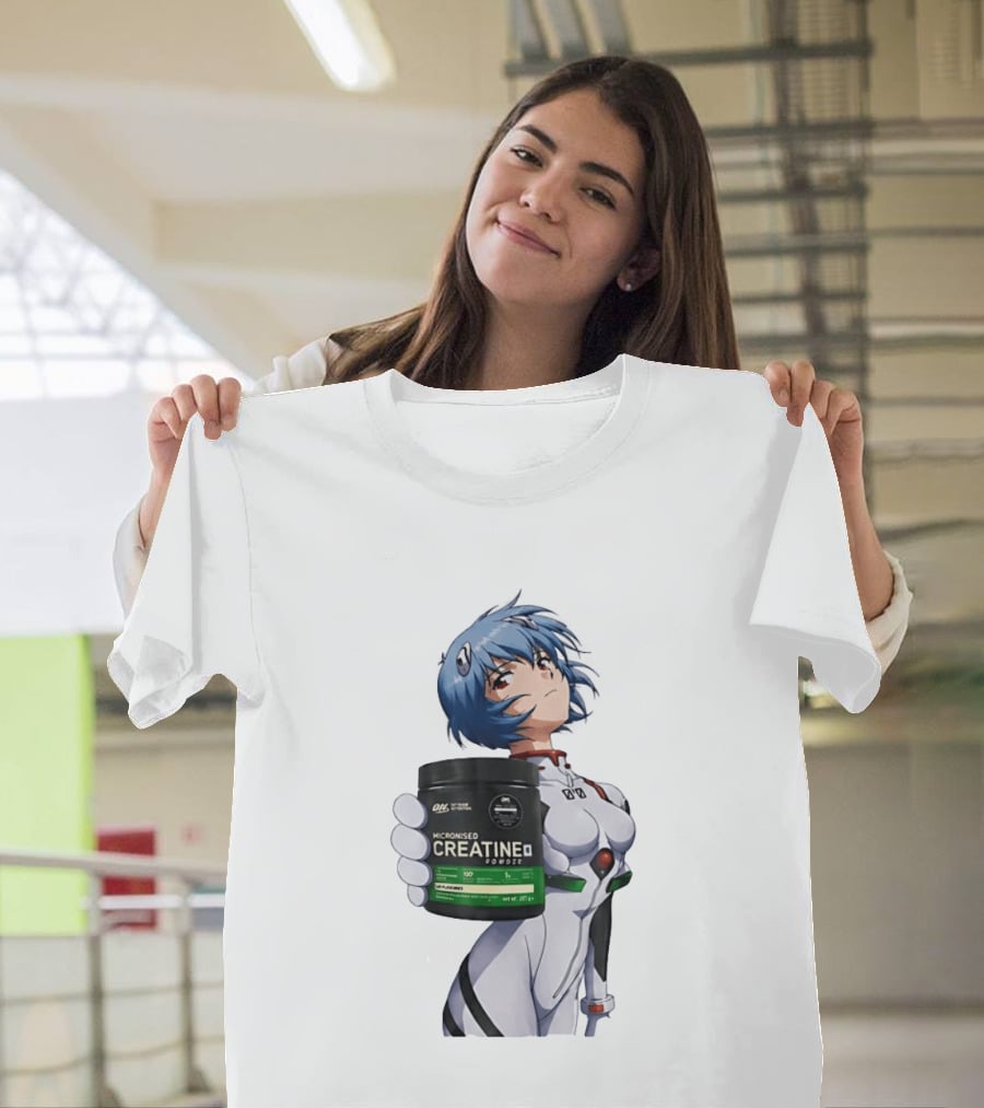 Rei Ayanami With Optimum Nutrition Creatine Supplement T-Shirt