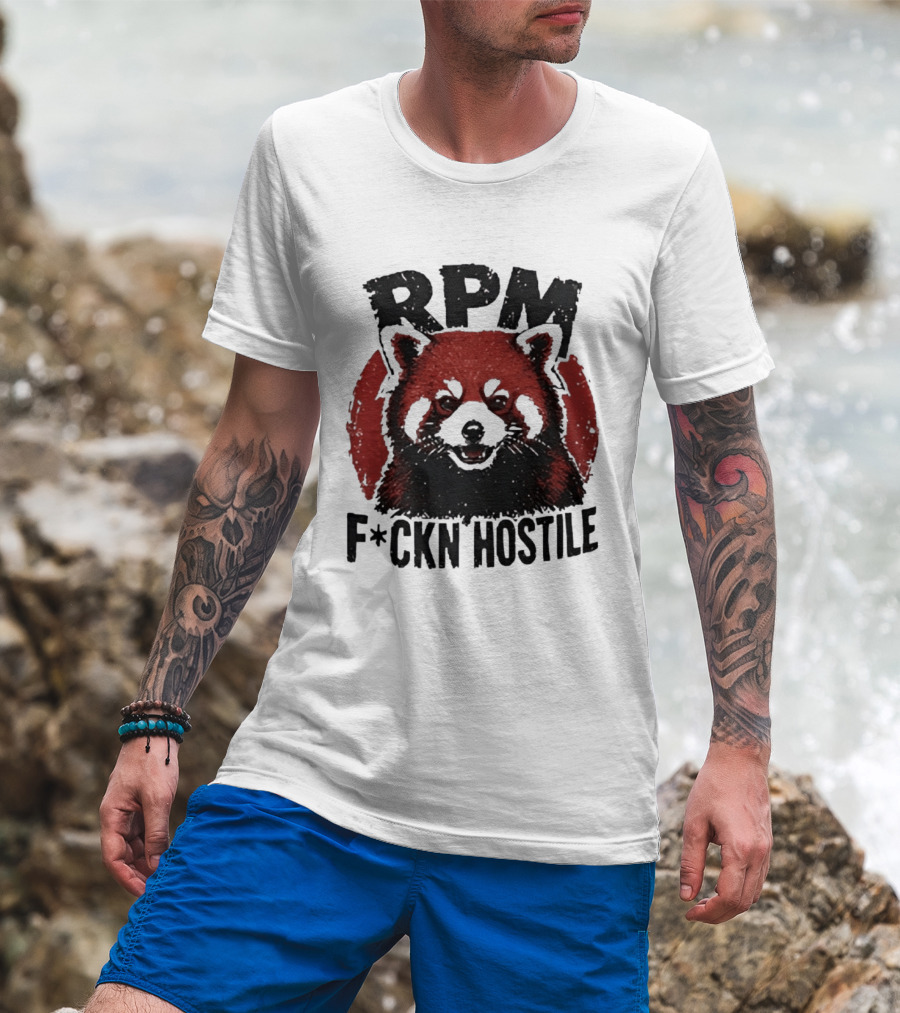 RPM Fckn Hostile Red Panda Fierce Cartoon T-Shirt