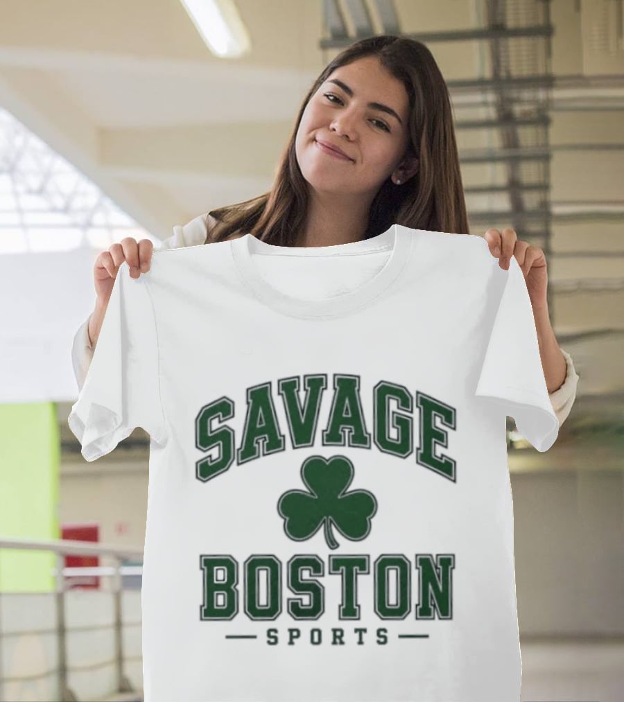 Savage Boston Sports Shamrock Bold Green T-Shirt