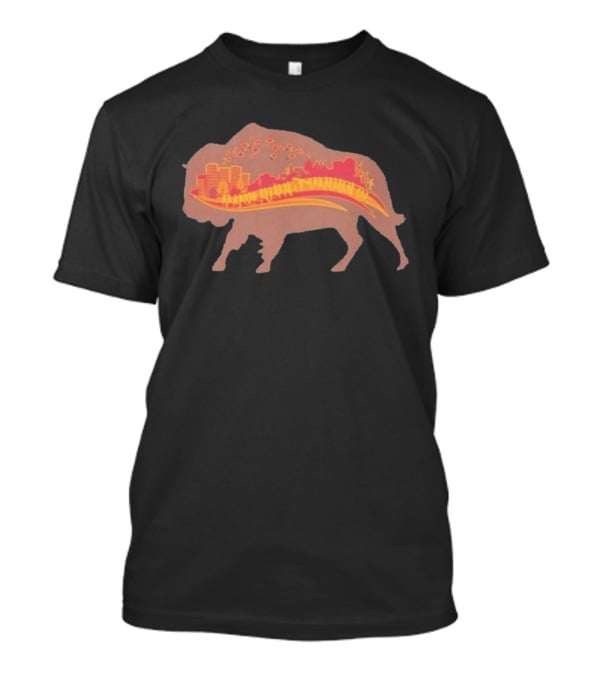 131st Annual YMCA Turkey Trot Thanksgiving Buffalo New York 2026 Runner Buffalo Silhouette Cityscape T-Shirt