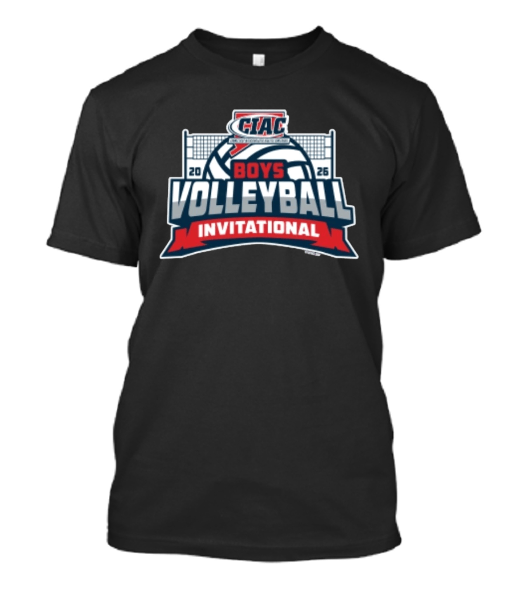 CIAC Boys Volleyball Invitational 2026 Event Logo With Net And Ball T-Shirt