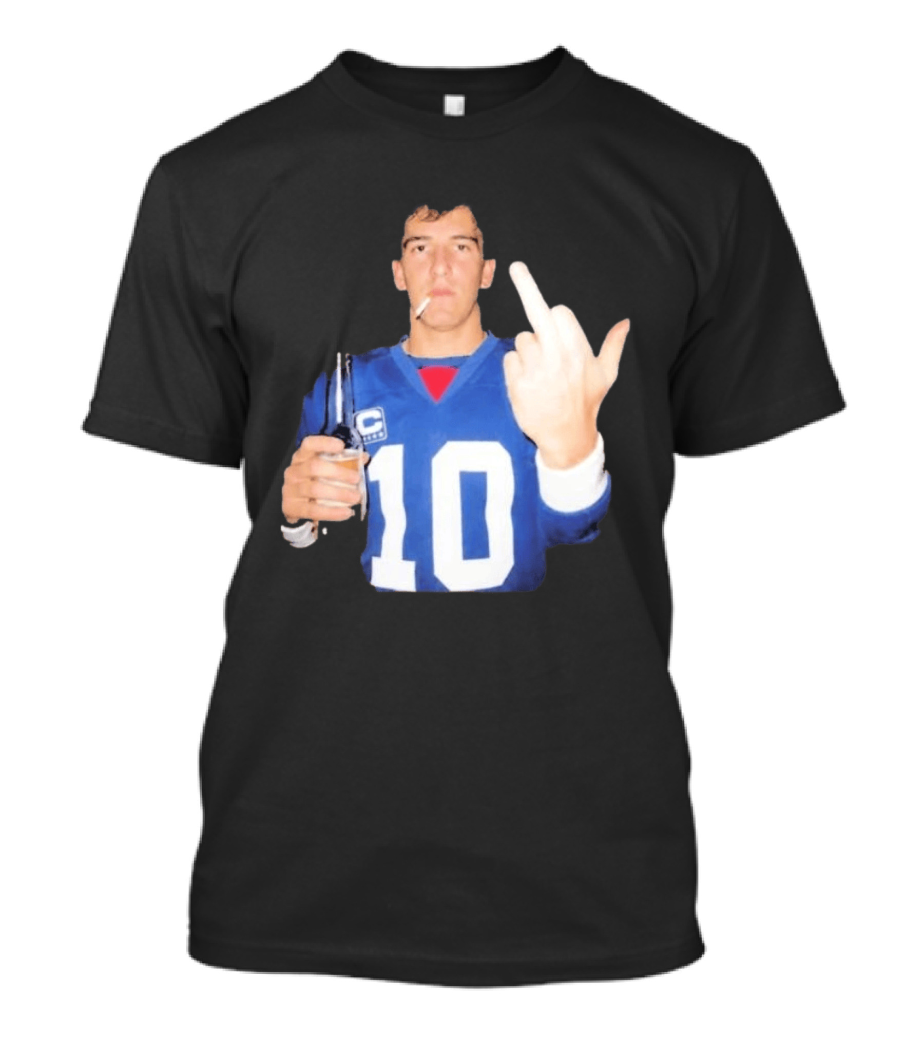 Eli Manning Jersey Smoking Gesture Middle Finger 10 T-Shirt