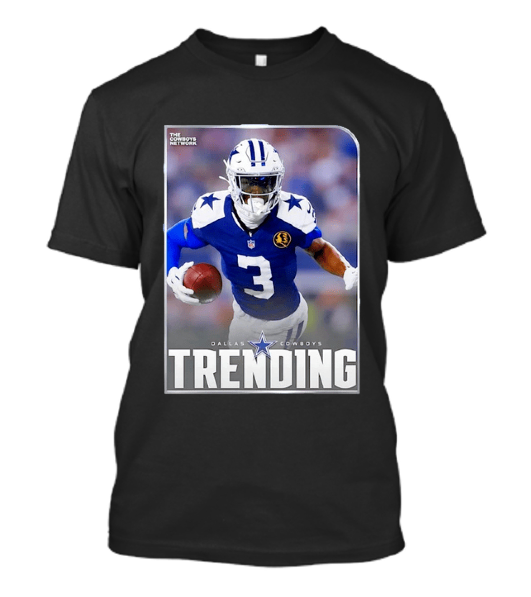 Dallas Cowboys Network Trending Number 3 Player Football T-Shirt