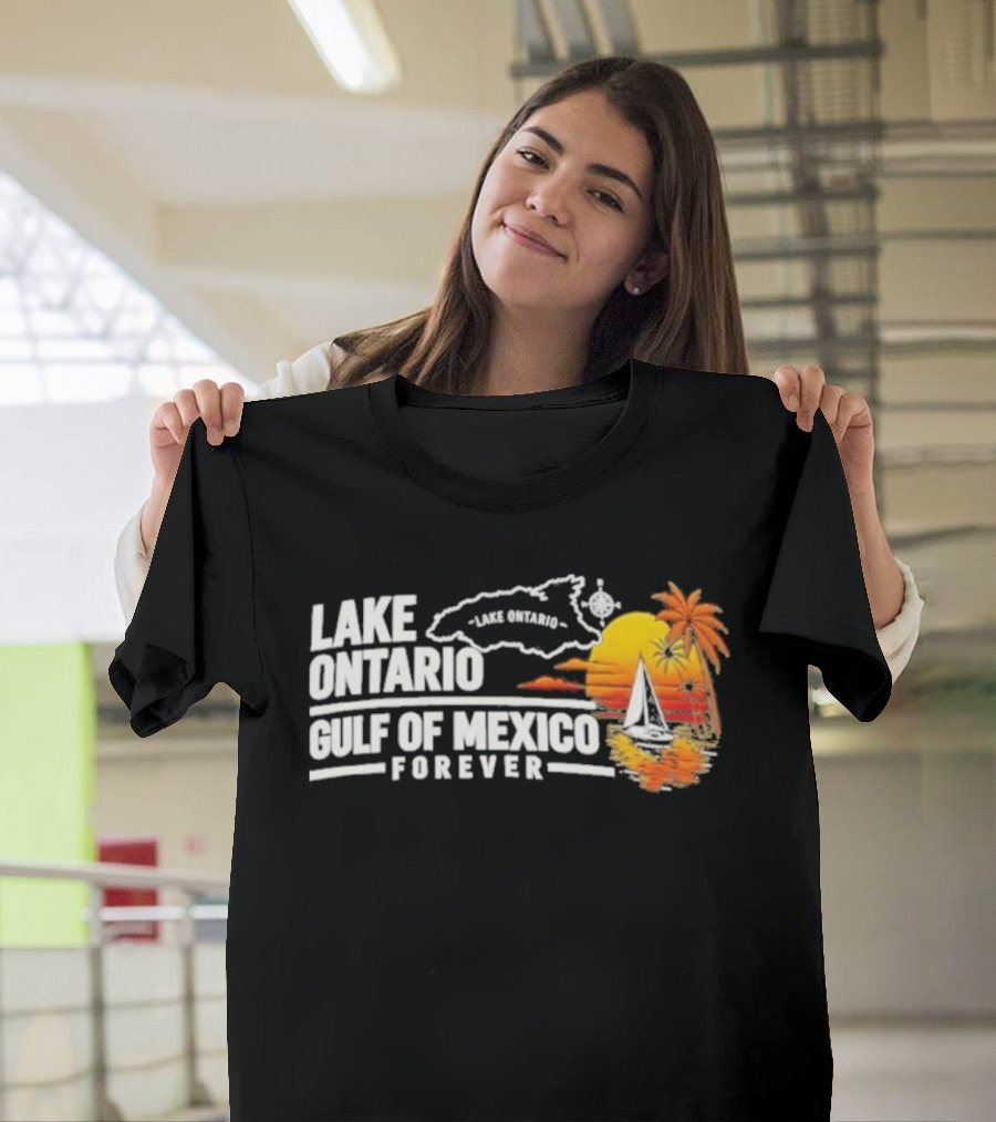 Lake Ontario Gulf Of Mexico Map Sunset Palm 2026 T-Shirt