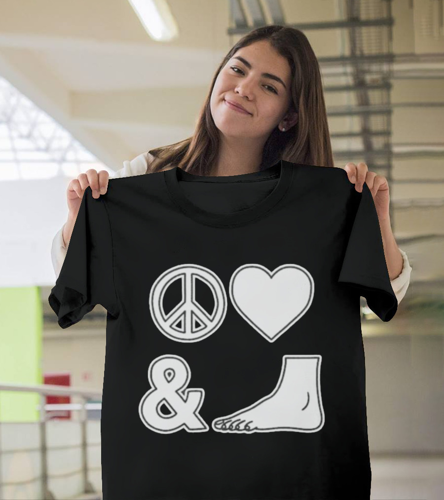 Peace Love & Feet Heart Foot T-Shirt