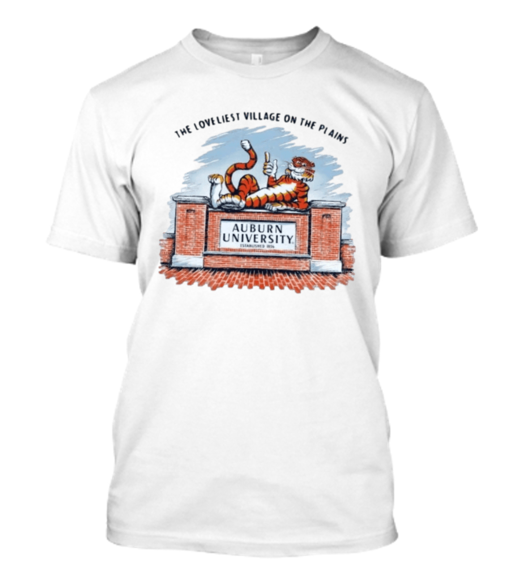 Auburn University Established 1856 The Loveliest Village On The Plains Tiger T-Shirt