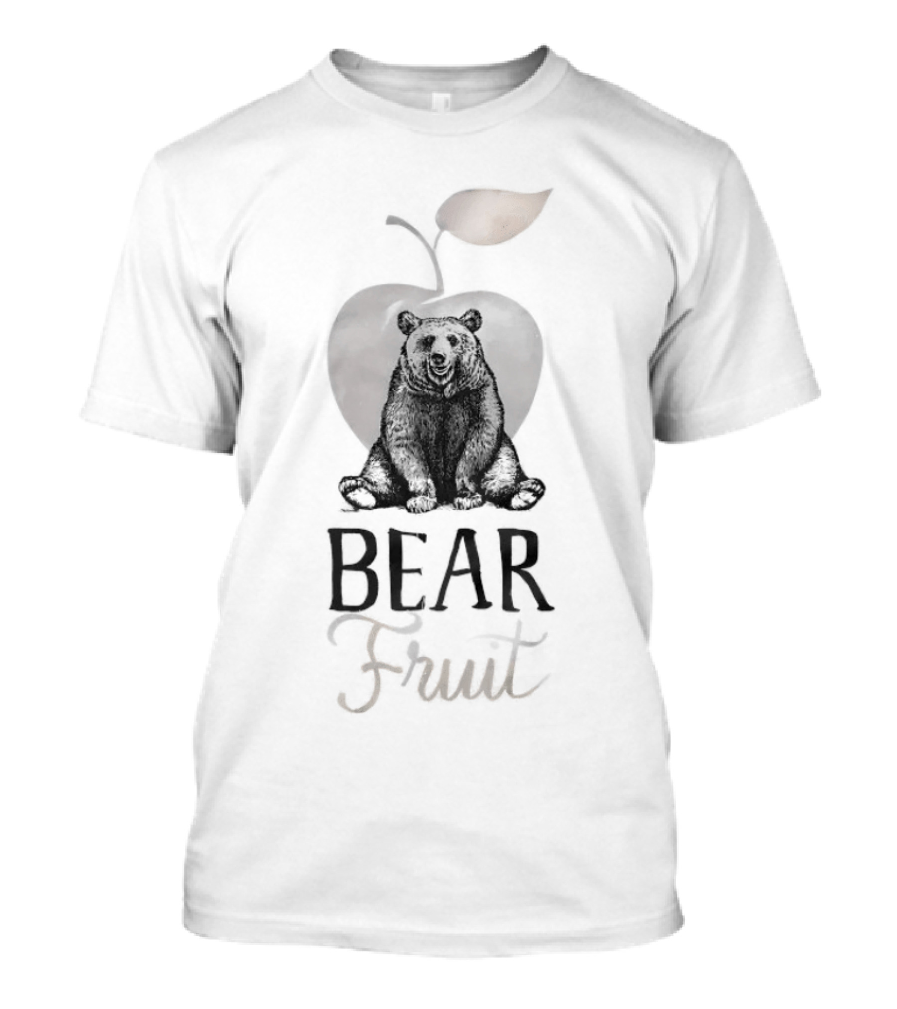 Bear Fruit Apple Nature Wildlife Artistic T-Shirt