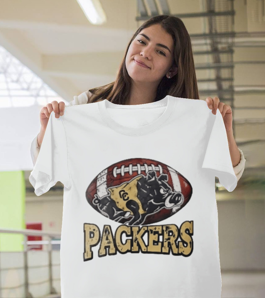Colquitt County Packers Vintage Style Cartoon Boar Football T-Shirt