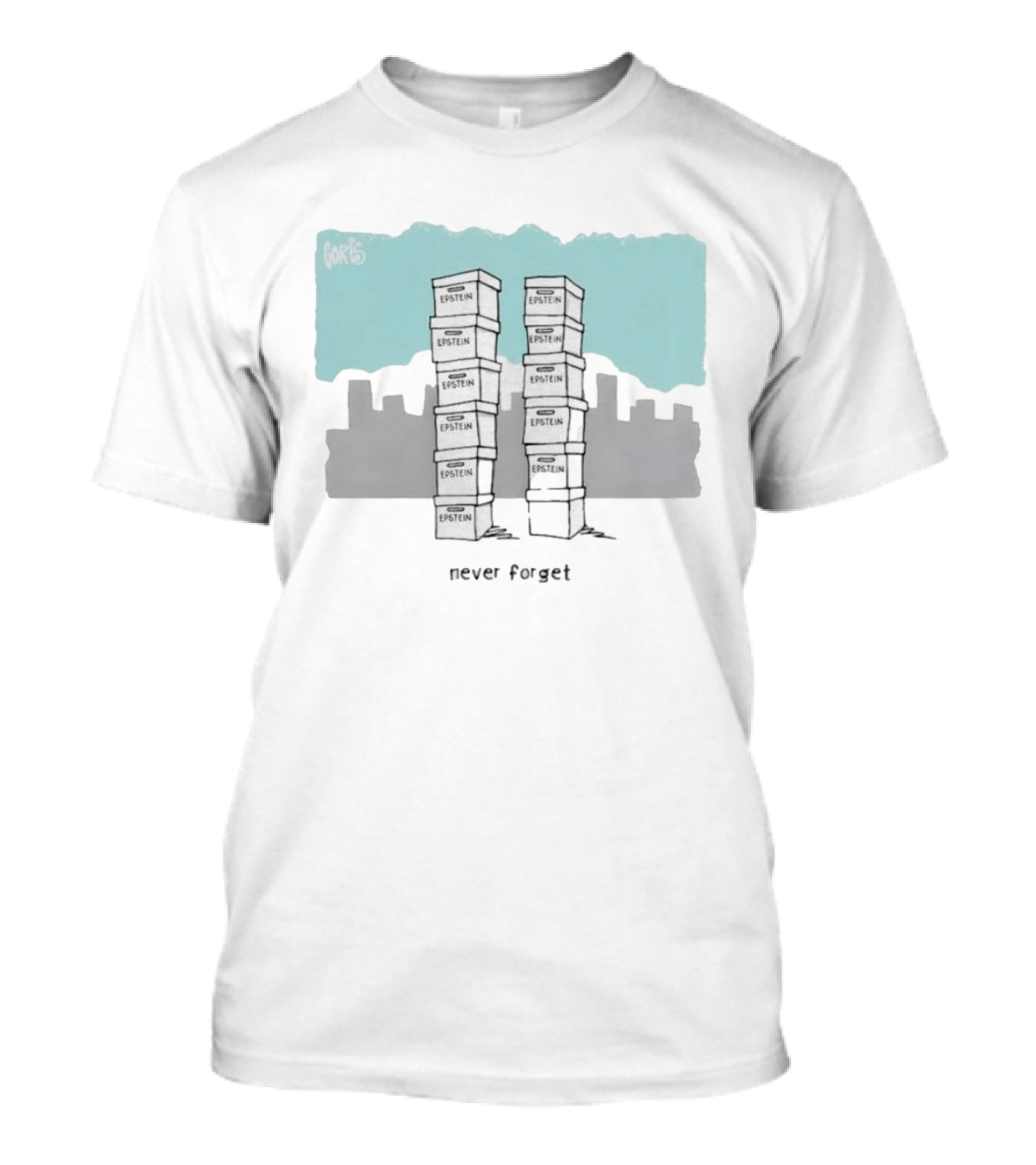 Epstein Never Forget Twin Towers Illustration 9 11 T-Shirt