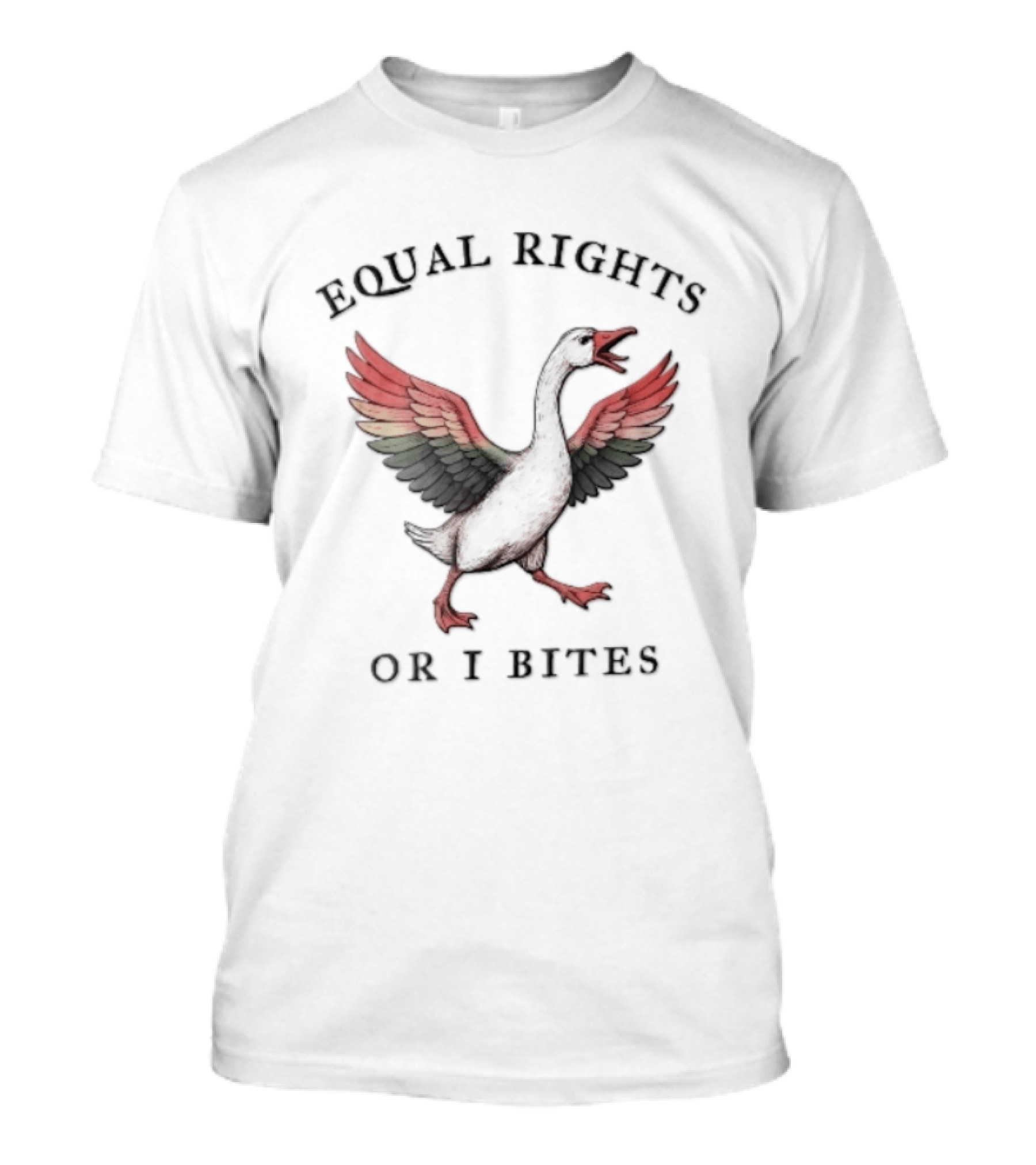 Equal Rights Or I Bites Rainbow Wings Angry Goose T-Shirt