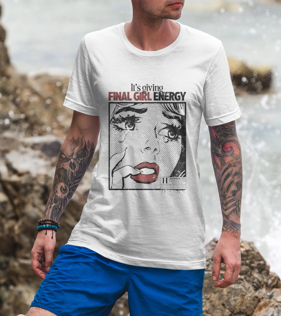 It's Giving Final Girl Energy Horror Slasher Comic T-Shirt