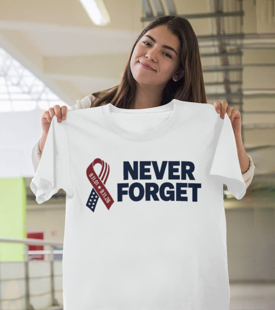 Jim Harbaugh Never Forget 911 Memorial Ribbon T-Shirt