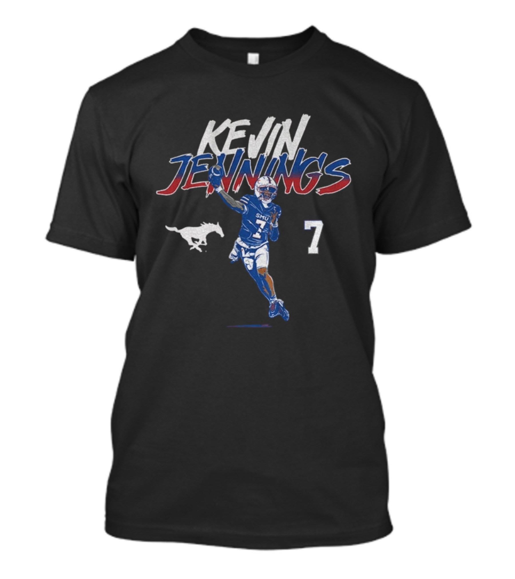 SMU Mustangs Kevin Jennings 7 Football Player Pose T-Shirt