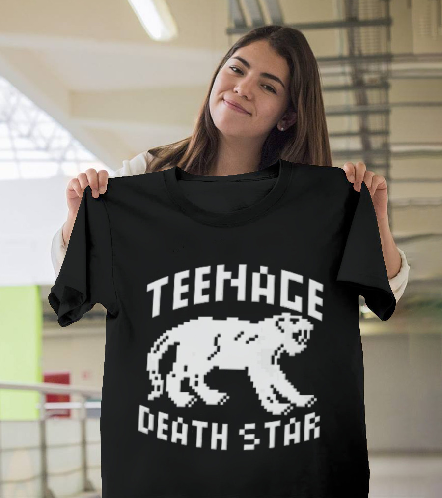 Teenage Death Star 8 Bit Pixelated White Panther T-Shirt