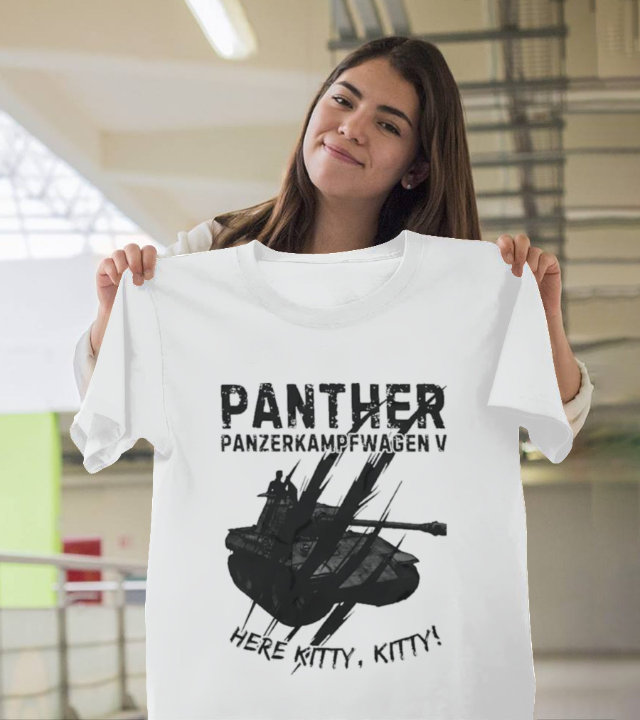 Panther Panzerkampfwagen V Here Kitty Kitty T-Shirt