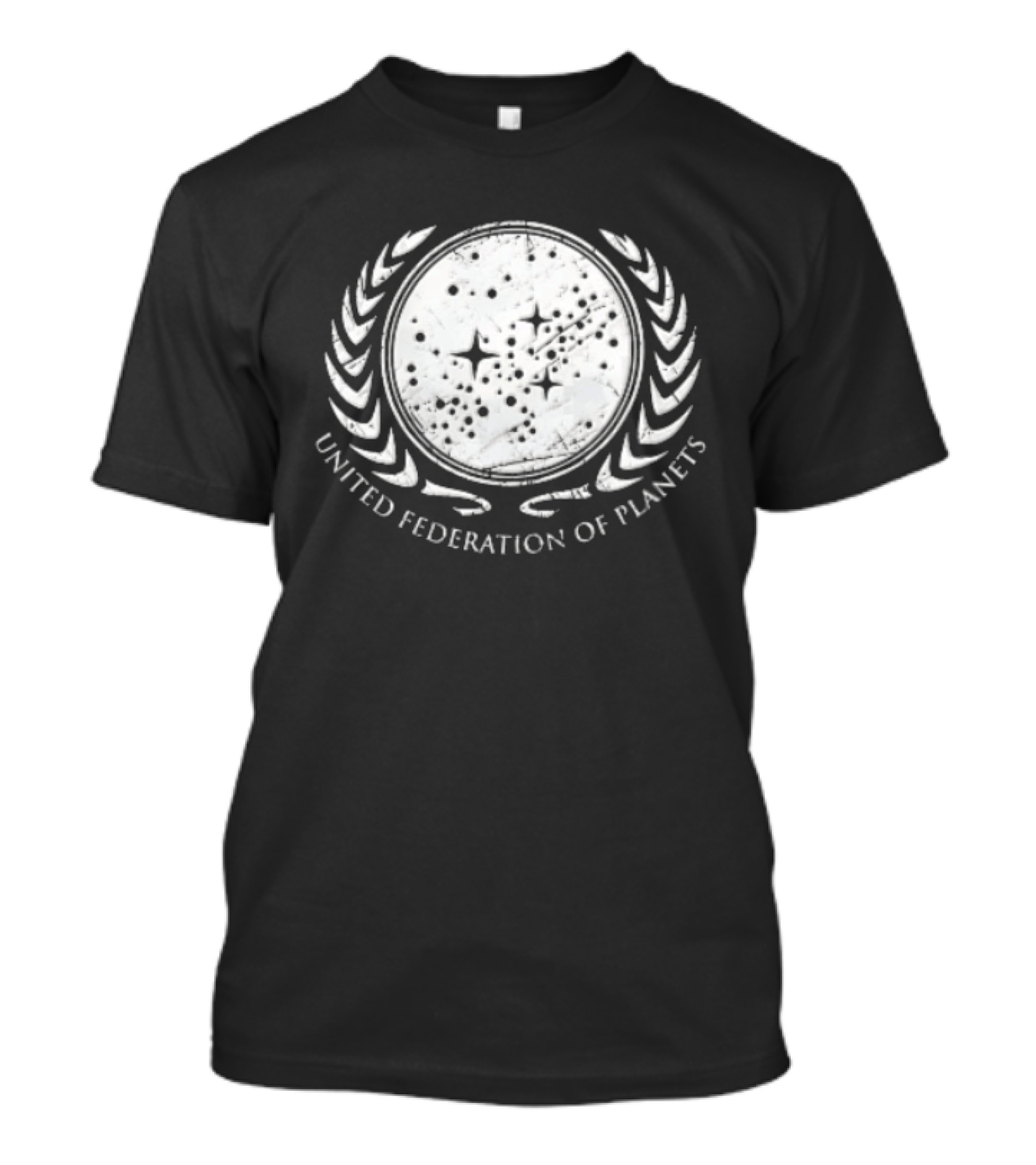 United Federation Of Planets Distressed Star Field Laurel Wreath T-Shirt