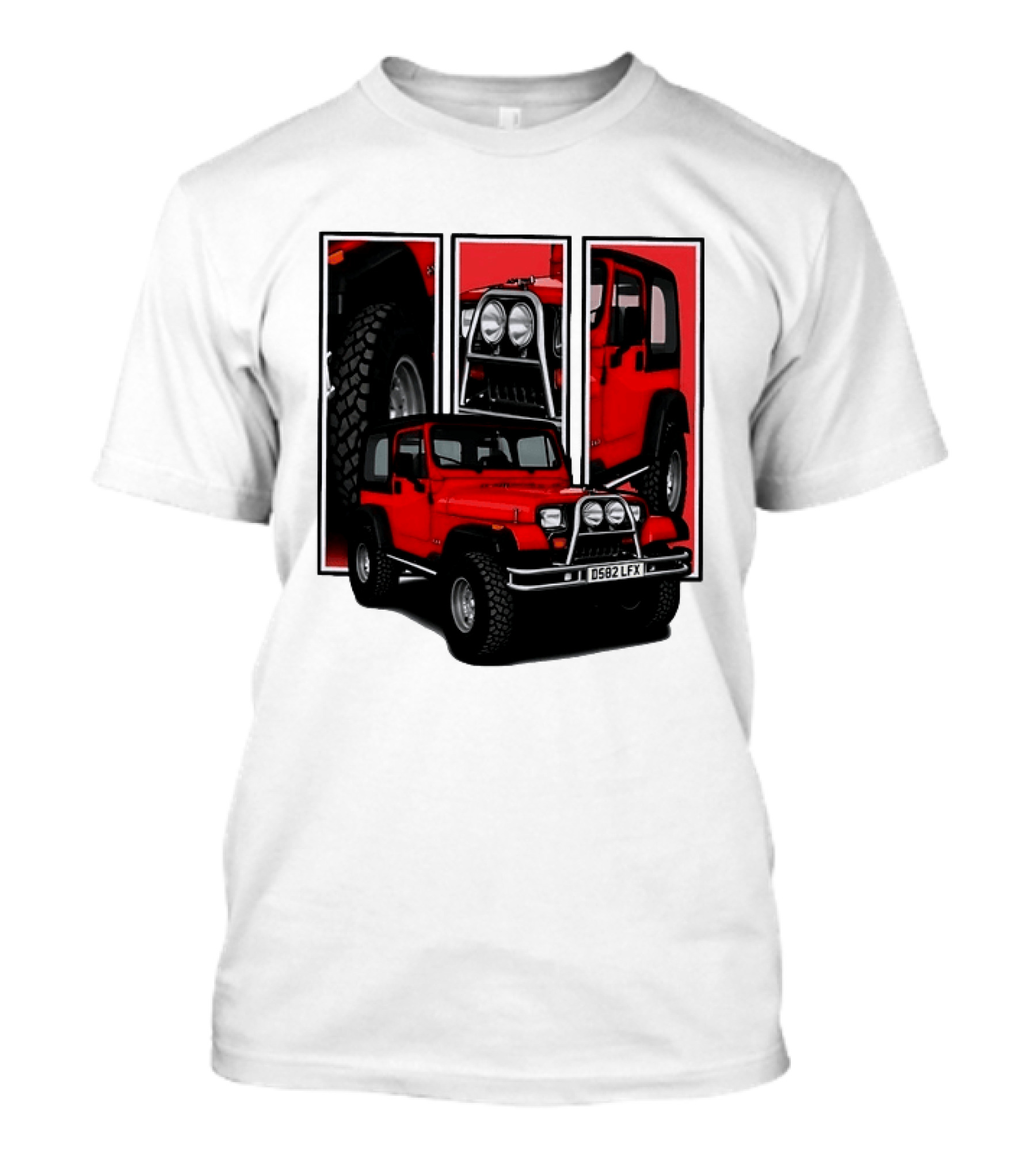 Red Jeep Wrangler 4x4 Off Road Adventure Vehicle Four Wheel Drive T-Shirt
