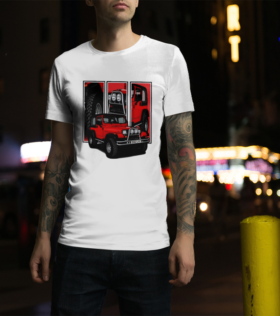 Red Jeep Wrangler 4x4 Off Road Adventure Vehicle Four Wheel Drive T-Shirt