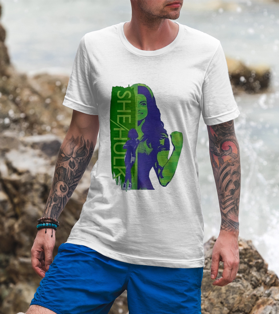 She Hulk Marvel Superhero Jennifer Walters Comic Style Heroic Pose T-Shirt